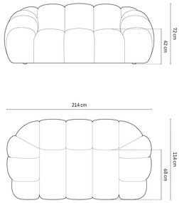 Canapea verde 214 cm Diana – Micadoni