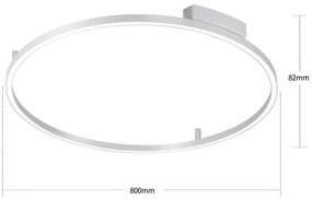 Brilagi - Lampă LED reglabilă PORTOFINO LED/60W/230V Ø 80 cm argintie +telecomandă