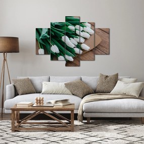 Tablou cu buchet de lalele albe (150x105 cm)