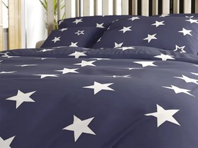 Lenjerie de pat din bumbac Culoare albastru inchis, LINE STAR