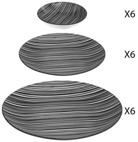 Un set de farfurii BOHEMIA ZEBRE, 18 bucăți