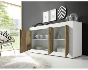 Comodă NERILA, alb/maro