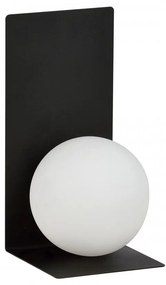 Aplica perete moderna neagra cu glob de sticla alb Form