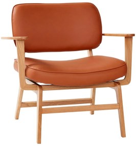 Fotoliu din imitație piele Hübsch Haze, portocaliu