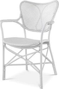 Scaun cu brate din ratan design LUX, Colony alb