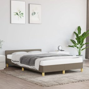 347403 vidaXL Cadru de pat cu tăblie, gri taupe, 120x200 cm, textil