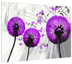 Tablou violet cu păpădii (70x50 cm), în 40 de alte dimensiuni noi