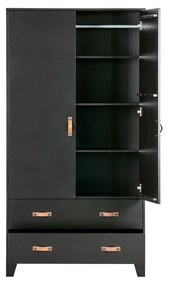 Șifonier din lemn de pin WOOOD Dian, negru