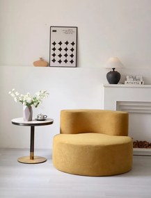 Fotoliu rotund din spumă cu memorie HD – design premium și confort absolut (Culoare: Maro)