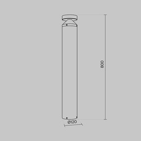 Stalp LED pentru exterior IP65 H-80cm Olten