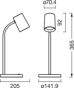 Lampă de birou Osram DESK LINE 1xGU10/9W/230V, gri