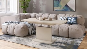 Mazzoni ASTON MINI-Z Bej (Șampanie) - MĂSUȚĂ DE CAFEA MODERNĂ EXTENSIBILĂ REGLABILĂ PE ÎNĂLȚIME MASĂ TRANSFORMABILĂ