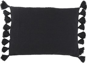 Fata de perna, din textil, cu ciucuri, 70x50 cm, Midnight