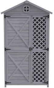 Depozit de mobilier de grădină din lemn pentru exterior, magazie de unelte rezistentă la intemperii, cu mult spațiu de depozitare și construcție din lemn stabilă, 90×56,5×175,3 cm, Gri