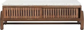 Masuta de cafea din lemn de acacia si marmura, 127X67X47 cm, " Terrazo "