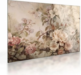 Tablou pe sticlă - Vintage pictura pasăre (70x50 cm)