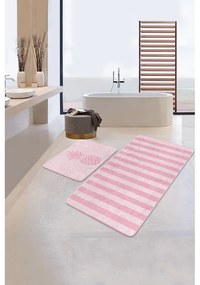 Covorașe de baie roz 2 buc. din catifea 60x100 cm – Mila Home