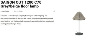 Lampa de podea iluminat exterior decorativ SAIGON 120/C70 gri/bej