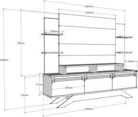 Perete TV Delpi Walnut and White