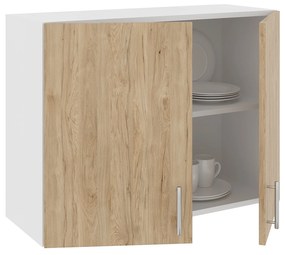 Corp Superior Karo, 2 Usi, Lemn Natural/Alb, 80 x 30 x 60 cm