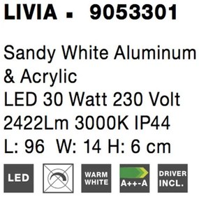 Aplica LED de perete design modern LIVIA alb NVL-9053301