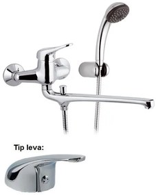 ROMSTAL Baterie cada/dus, romstal, rik, pipa 30 cm, cu furtun si telefon dus, crom