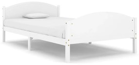 322033 vidaXL Cadru de pat, alb, 120x200 cm, lemn masiv de pin