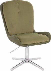 HR690CROSS Scaun Velvet&amp;soft Piele Pu Măsline/Khaki Bază Cromata