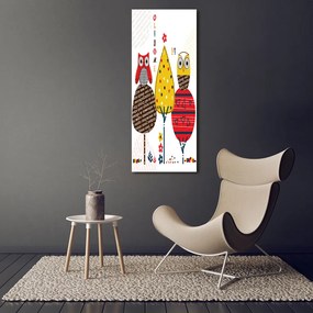 Pictură pe pânză Owls pe copaci