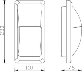 Top Light AVILA B - Aplică perete exterior LED LED/12W/230V IP65