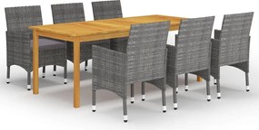 vidaXL Set mobilier de grădină, 7 piese, gri