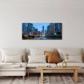 Tablou oraș nocturn (120x50 cm)