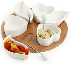 Set 6 boluri servire cu tavă din bambus Brandani Hors