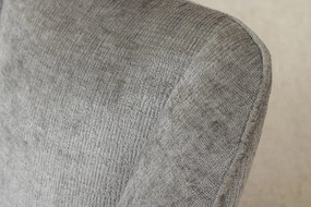 Set de 2 scaune pivotante, Metal Negru, Chenille Gri, AVIGNON A-46469 VC