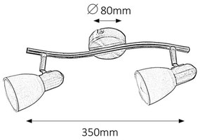 Rabalux 6307 - Lampa spot SOMA 2xE14/40W/230V