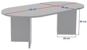 Masă de cafea NEL, nuc