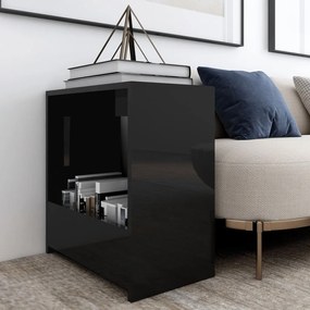 806694 vidaXL Masă laterală, negru extralucios, 50x26x50 cm, PAL