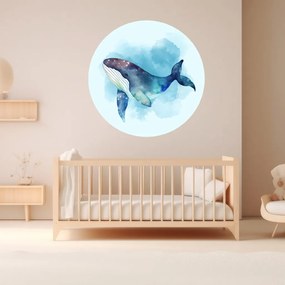 PIPPER. Autocolant circular de perete „Balena” 100cm
