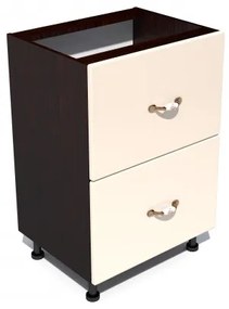 Corp inferior 50 cu 2 sertare metalice pentru greutate Zebra MDF vanilie simplu