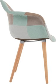 Fotoliu de design, patchwork/mentol/maro/fag, KADIR NEW TIP 5