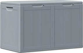 vidaXL Cutie de depozitare pentru grădină, gri, 180L, aspect de lemn din PP