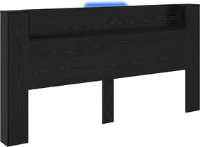 vidaXL Tăblie cap Stejar Negru 200 x 15 x 103,5 cm Lemn compozit