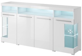Vitrină Indiko Typ 42 (alb + alb lucios) (cu iluminat). 1108205