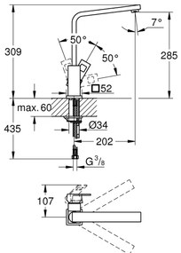 GROHE 31255000 - Baterie pentru chiuvetă EUROCUBE, crom lucios