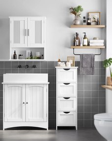 Dulap baie LEHAC 30x82 cm, albă