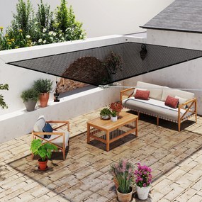 Outsunny Voal de umbră rectangular 3 x 2 m voal de umbră cu protecție UV pentru terasă balcon exterior balcon, negru | Aosom Romania