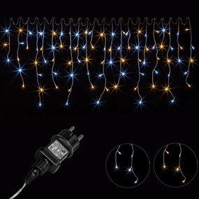 Instalație de Crăciun,tip ploaie - 15m,600 LED,alb rece/cald