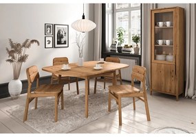 Masă de dining în culoare naturală extensibilă din lemn de stejar 100x180 cm Twig – The Beds