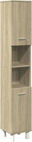 vidaXL Dulap de baie, stejar sonoma, 30,5x30x179 cm, lemn prelucrat