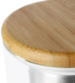 Cana pentru ceai cu infizor si capac Viva Scandinavia MINIMA BALANCE V71400, 500 ml, Sticlа, Bambus, Transparent/Мaro